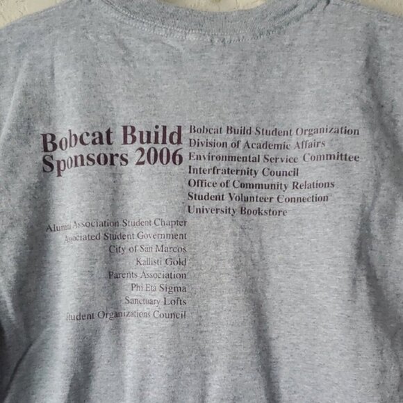 2006 Texas State University-San Marcos Bobcat Build Sponsor tshirt - Picture 4 of 5